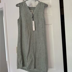 Green Linen Shift Dress